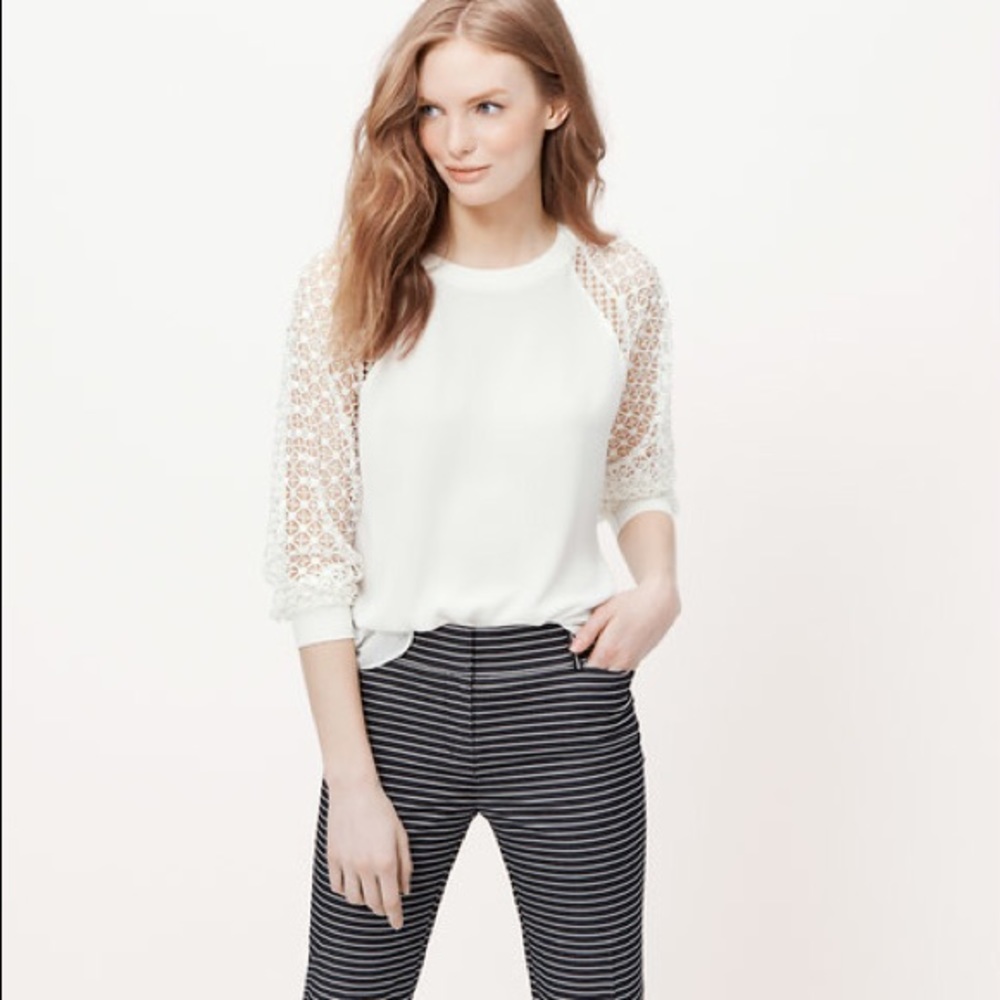🎉 Loft Lace Sleeve Blouse